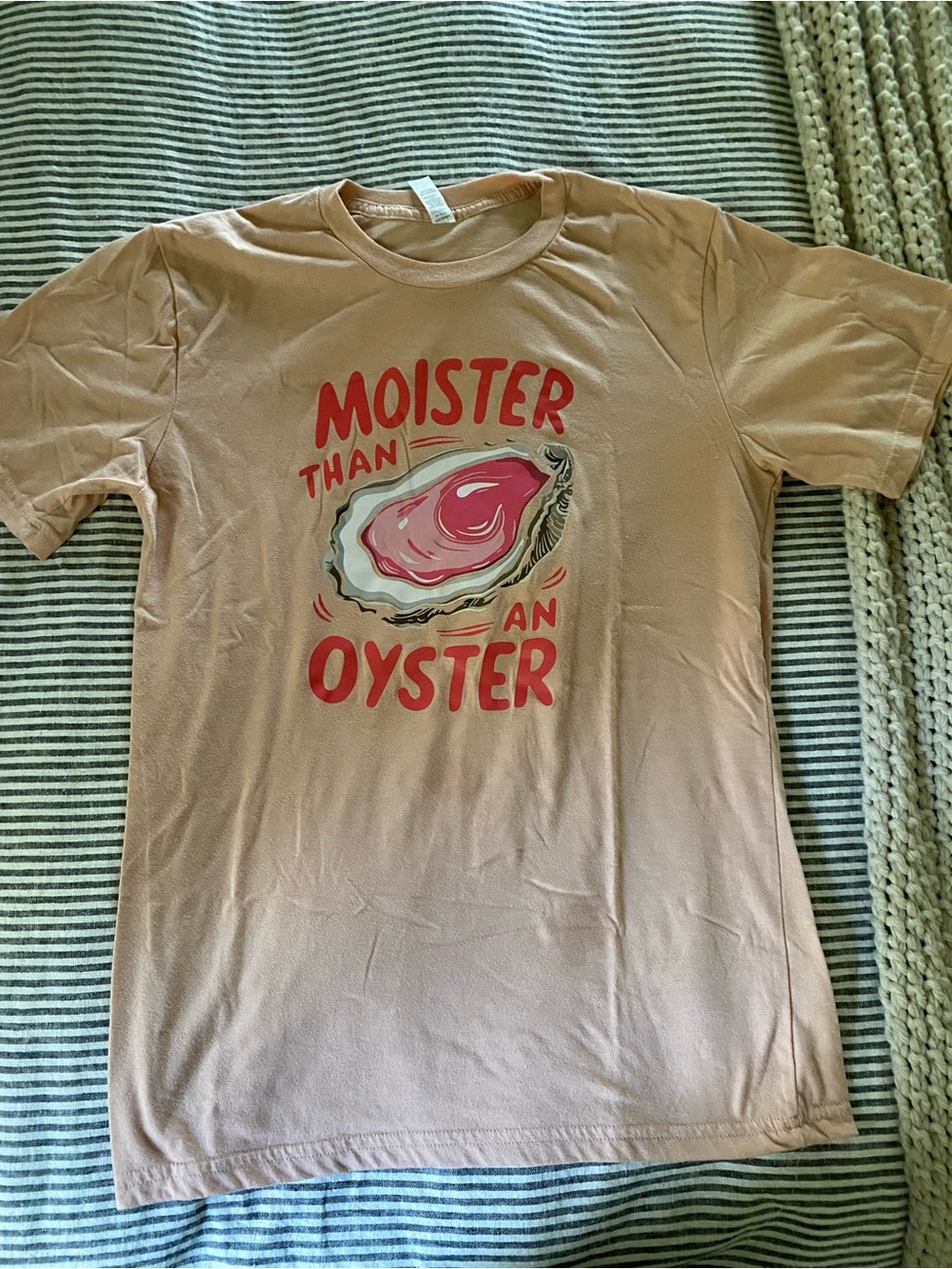 Moister Than An Oyster Graphic Tee - Pink